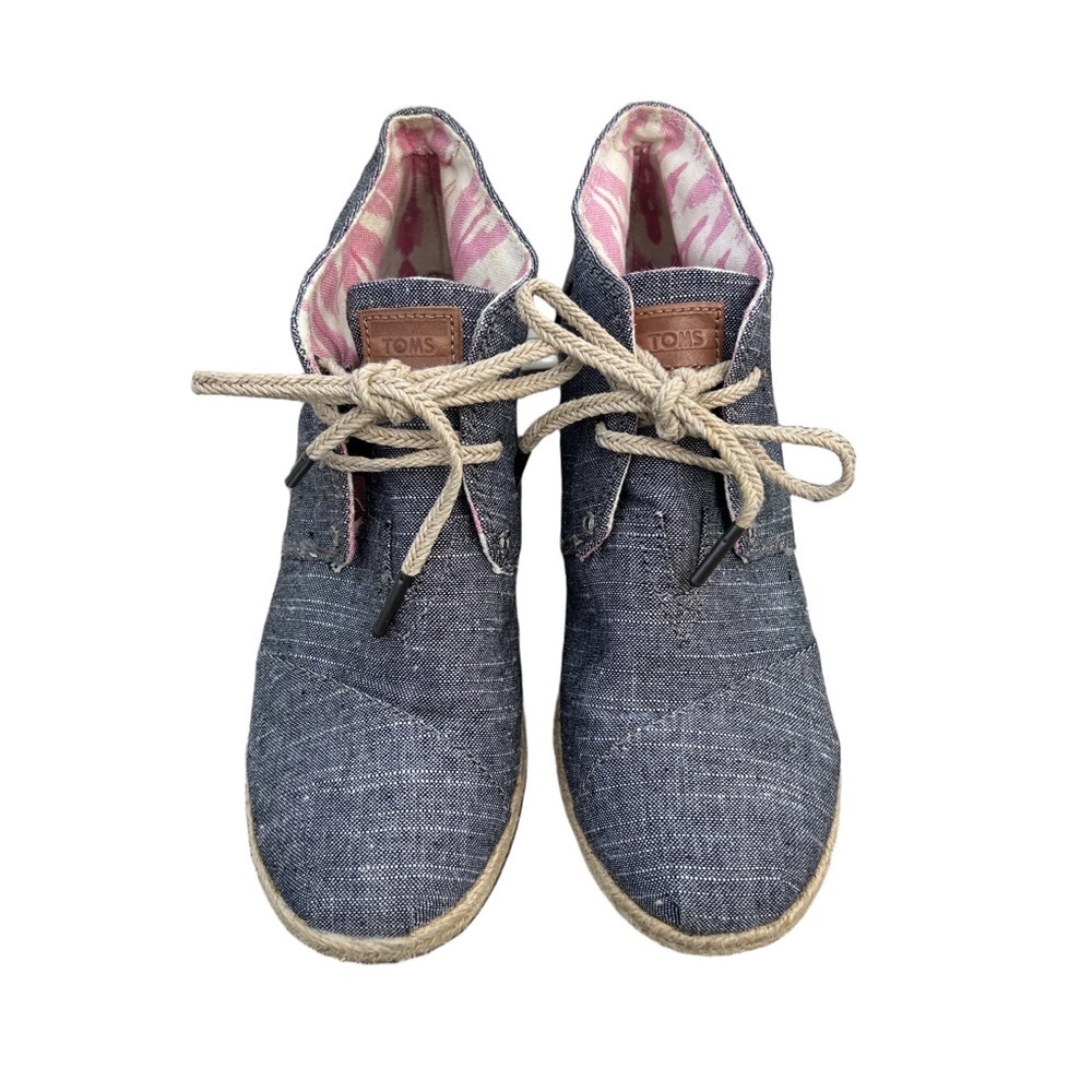 Toms Desert Wedges in Chambray Size 7.5 - Picture 1 of 9
